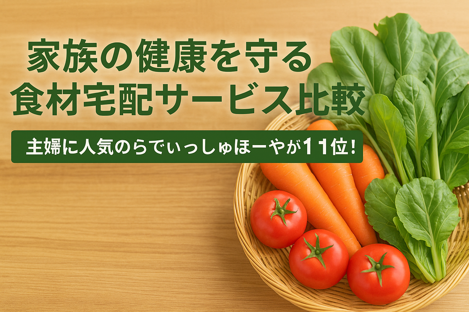 家族の健康を守る食材宅配サービス比較| 主婦に人気のらでぃっしゅぼーやが1位!