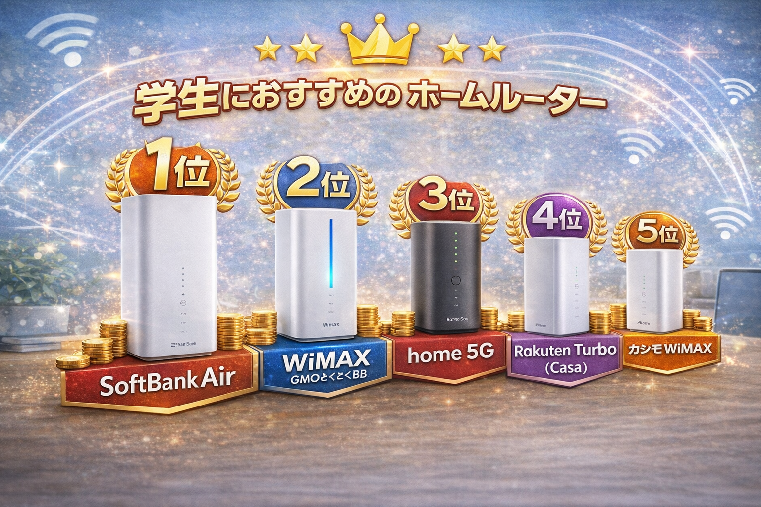 工事なしで使える自宅WiFi徹底比較｜学生の満足度1位はSoftbank Air