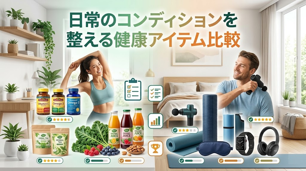 日常のコンディションを整える健康アイテム比較